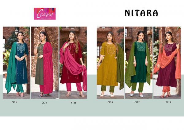 Kalaroop Nitara Designer  Kurti Bottom Dupatta Collection